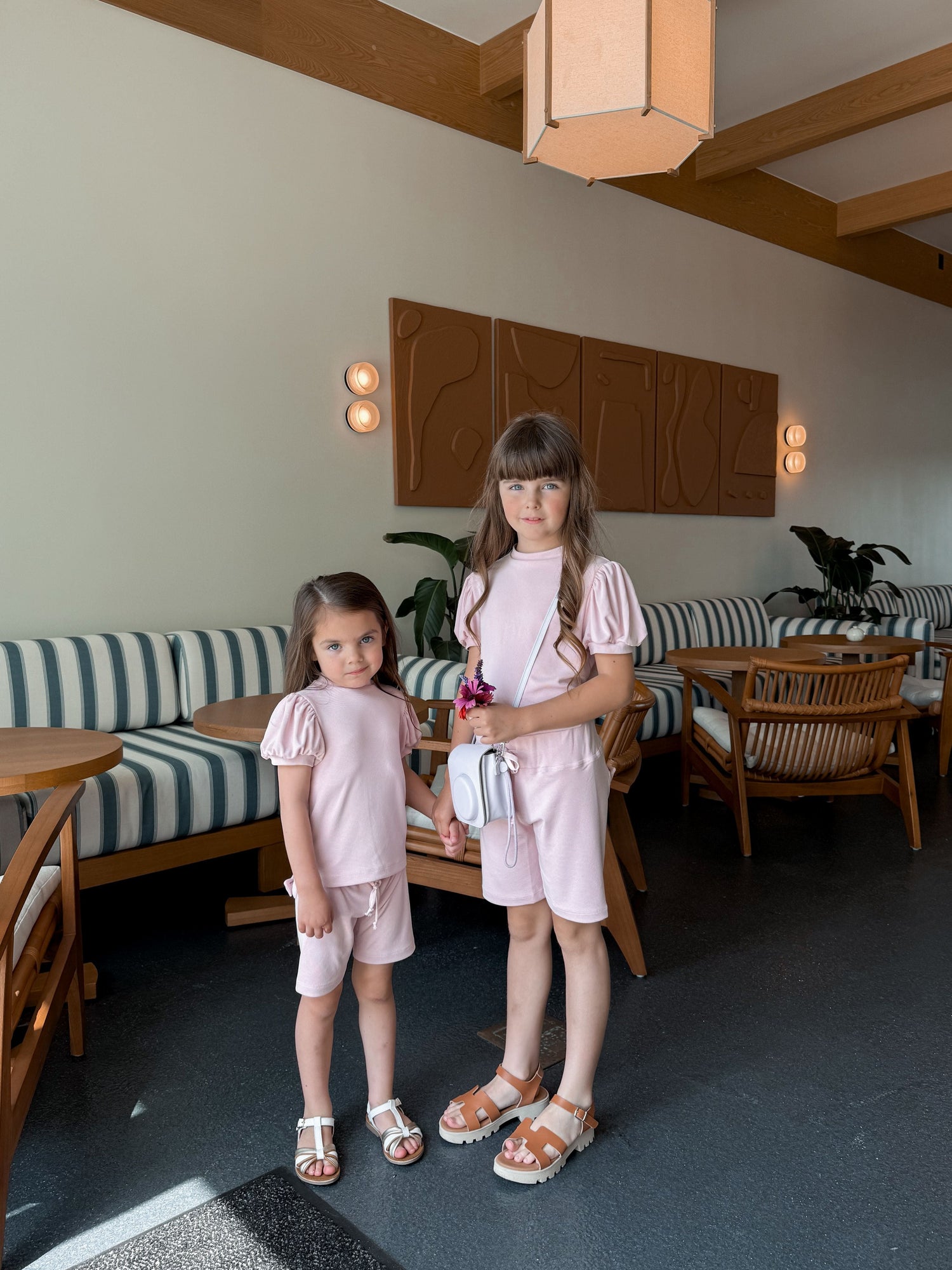 Girl | Top and Biker Shorts Set | Pink