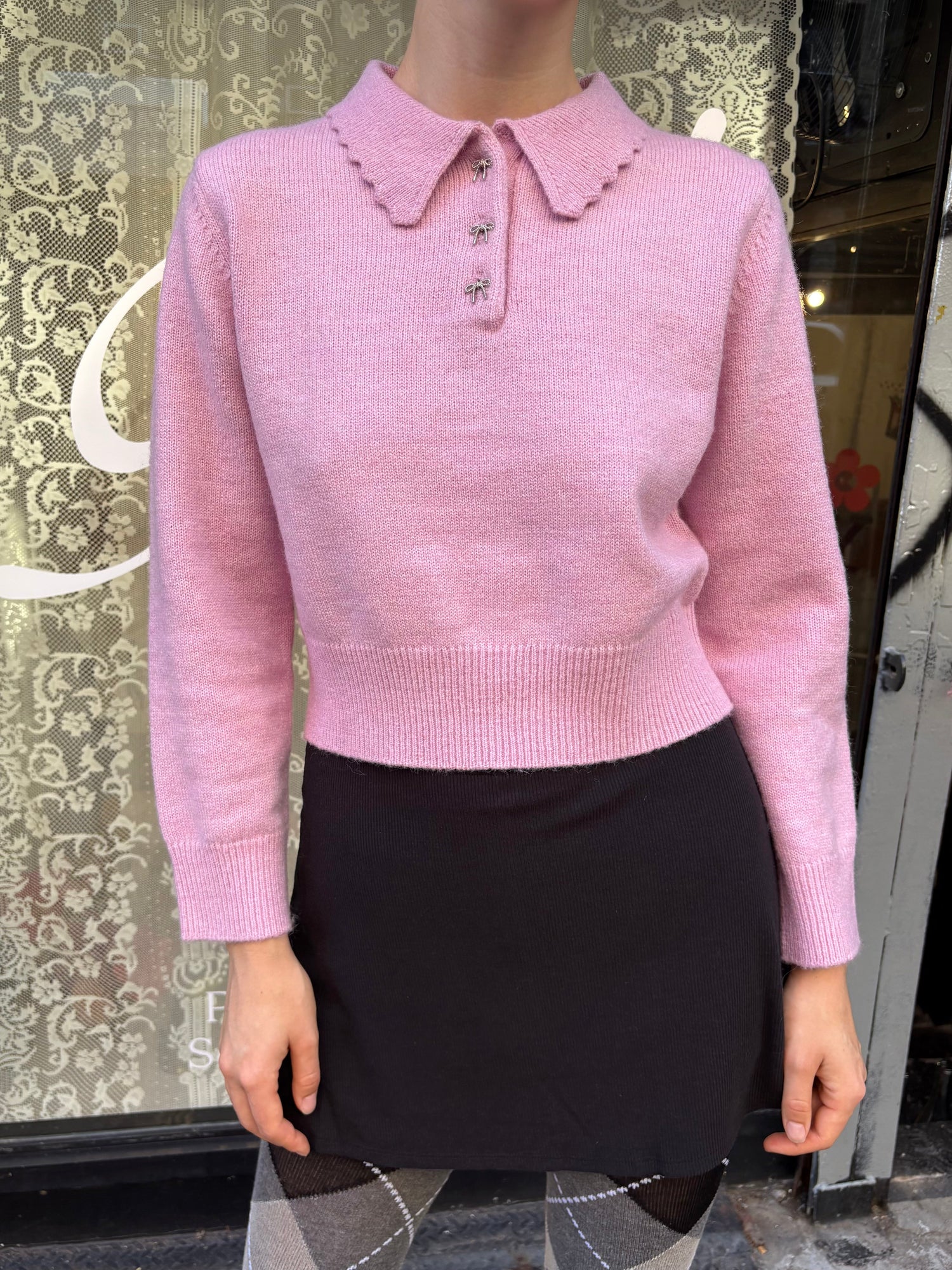 Posey Polo Sweater | Ballet Pink