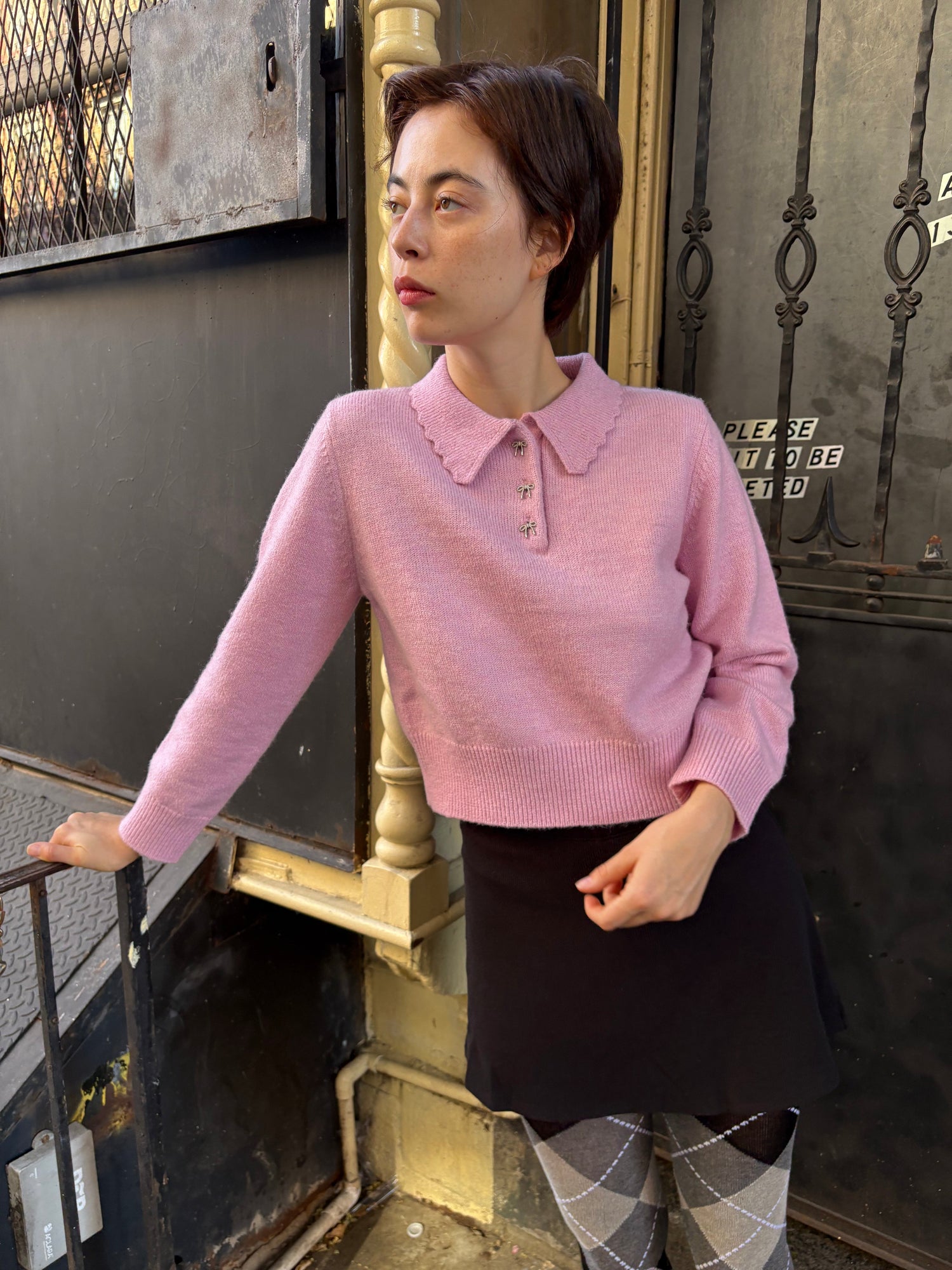 Posey Polo Sweater | Ballet Pink