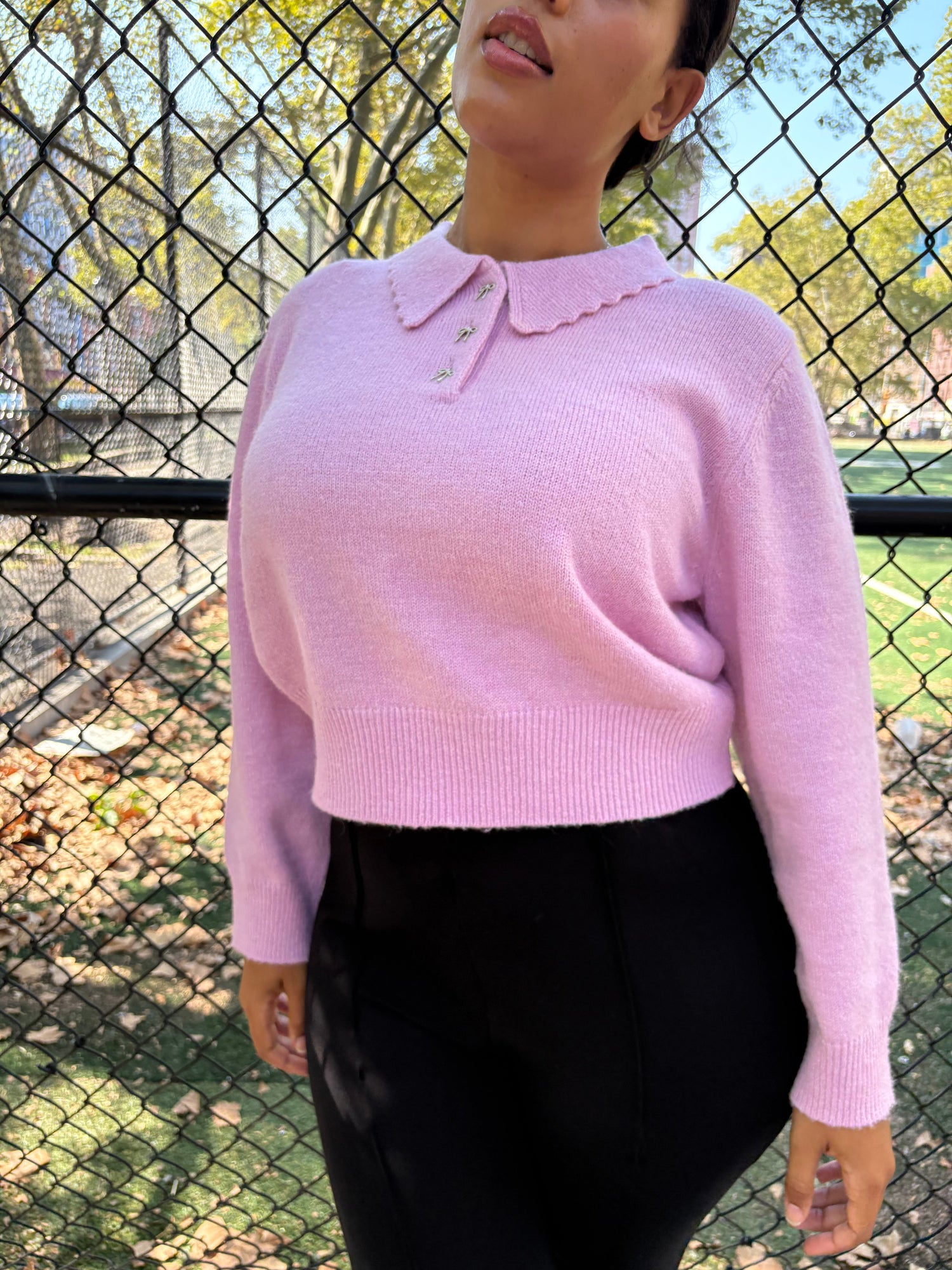 Posey Polo Sweater | Ballet Pink