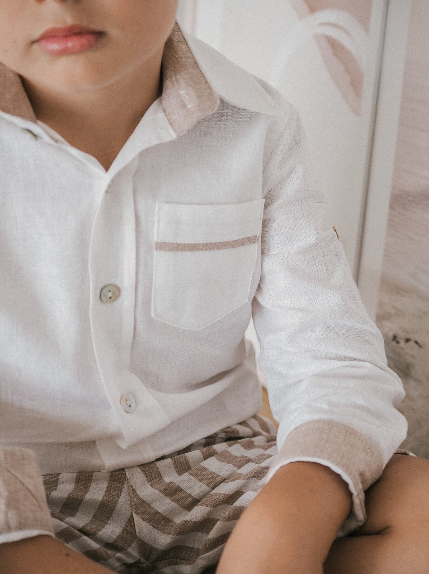 Ashton Striped Linen Shorts and Top Set - Petite Maison Kids