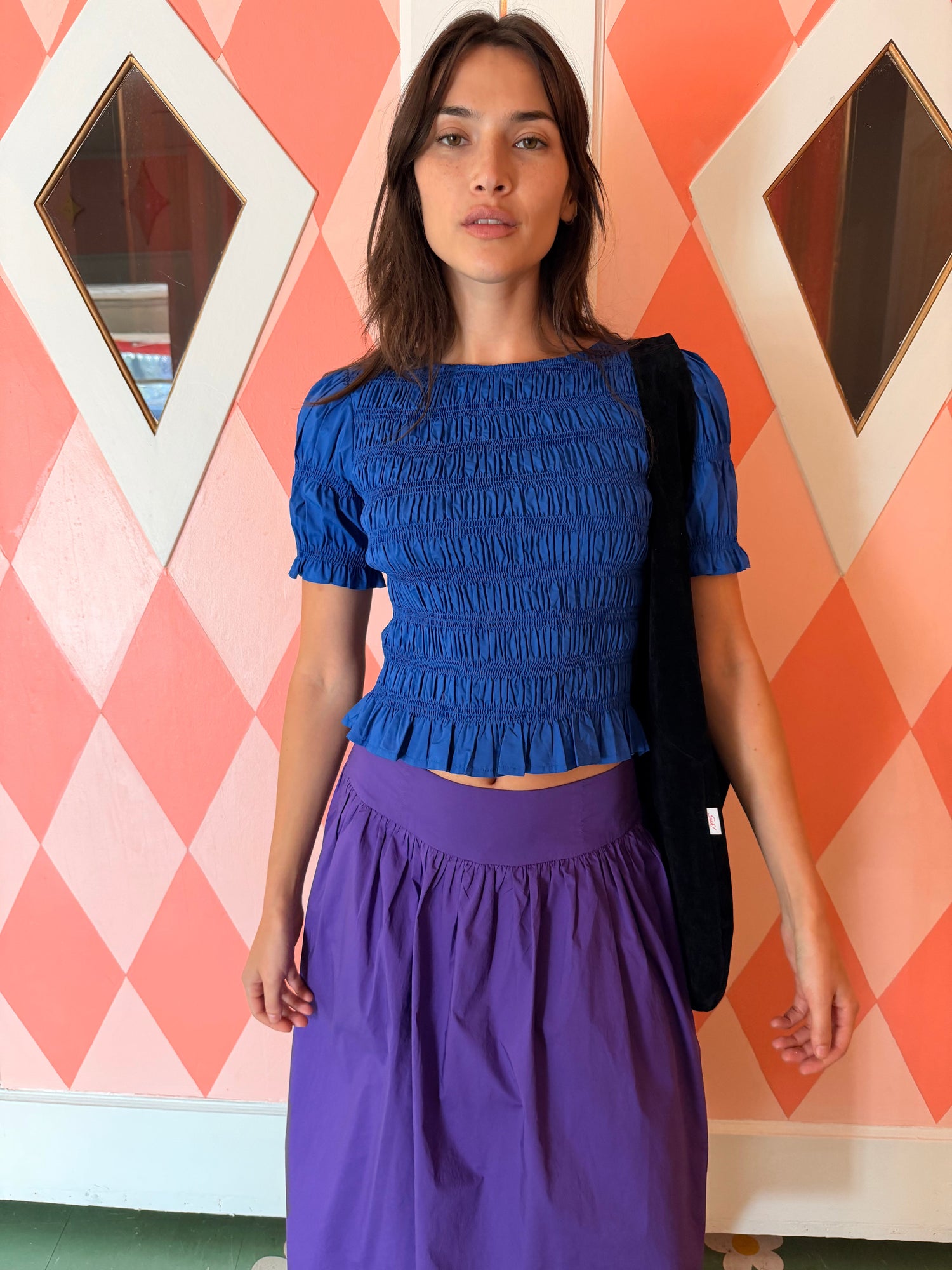 Sienna Smocked Top | Cobalt
