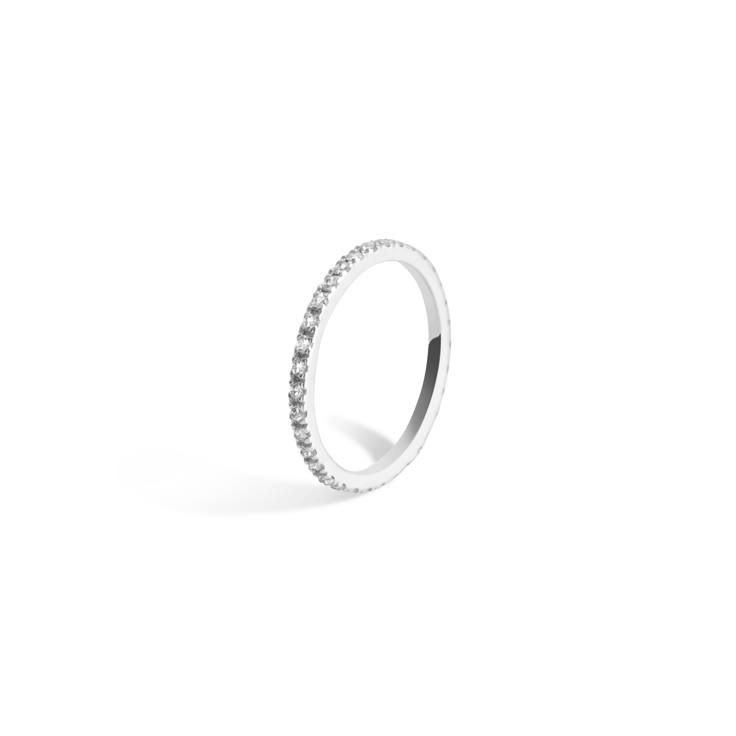 Quadricolor Ring  Sterling Silver White Gold Vermeil 14k White Gold 18k White Gold White Diamonds Half Side   Front First