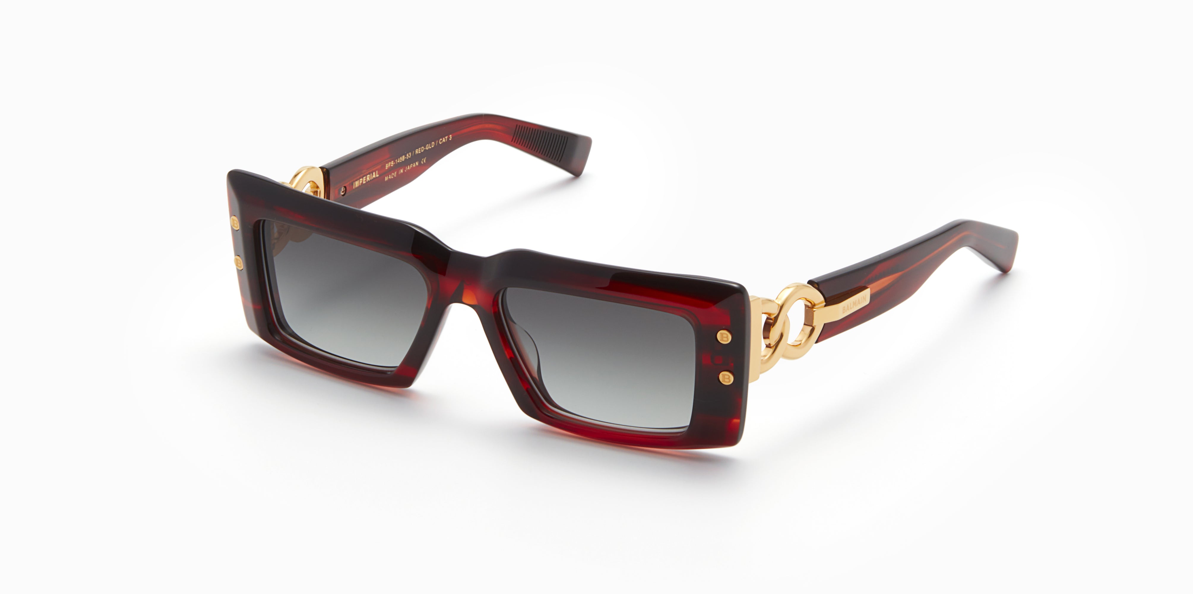 Womens | Imperial Sunglass | Red Swirl - Gold | Dark Grey Gradient