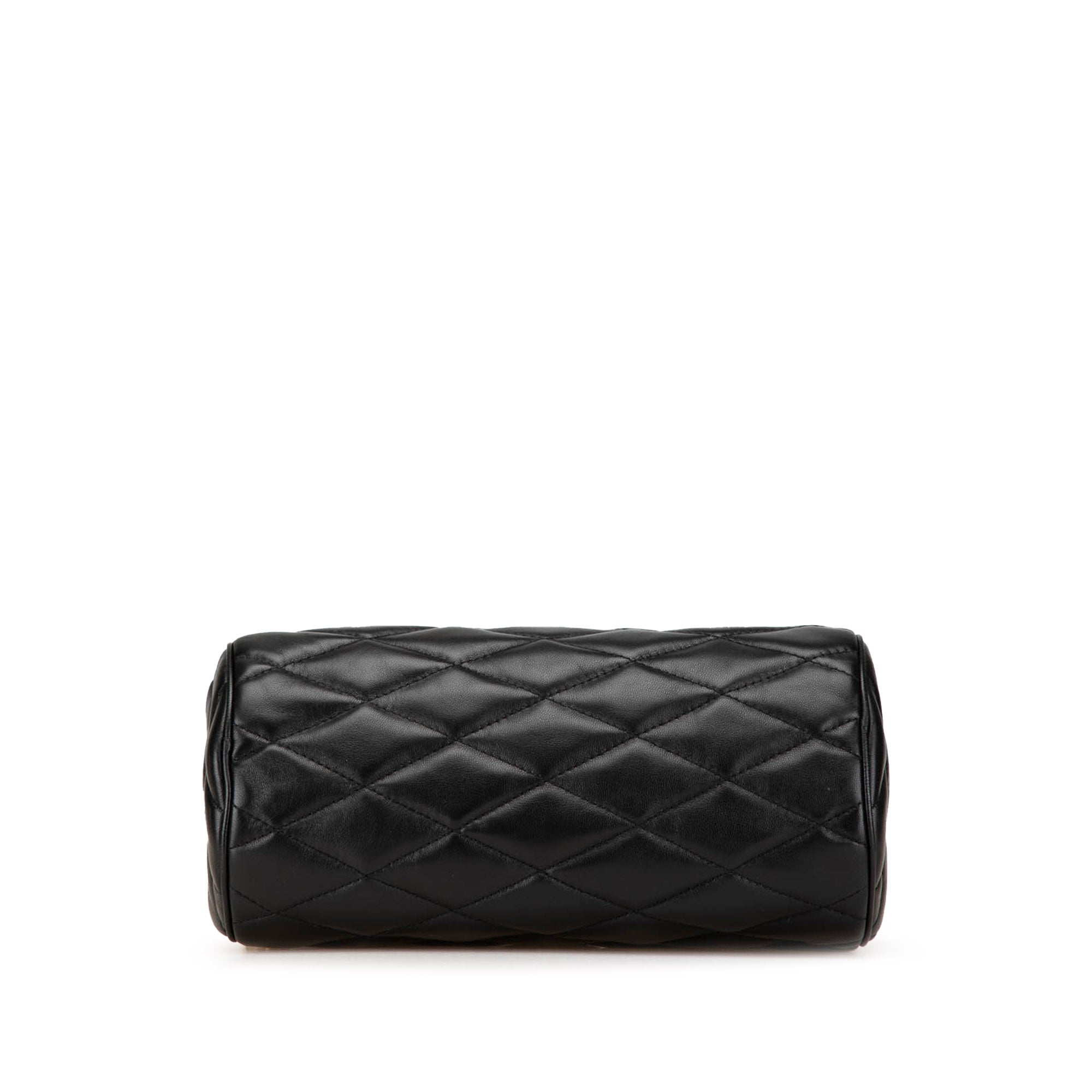 Saint Laurent | Pre-Owned Small Quilted Lambskin Sade Tube Bag | Black
