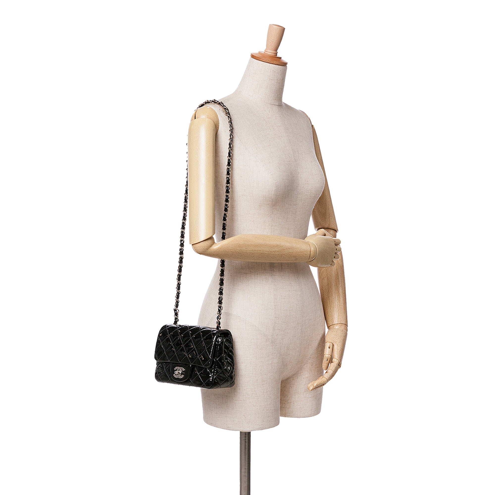 Chanel | Pre-Owned Mini Square Classic Patent Single Flap - XI | Black