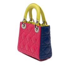 Dior | Pre-Owned Mini Tricolor Lambskin Cannage Lady | Yellow/Pink/Navy