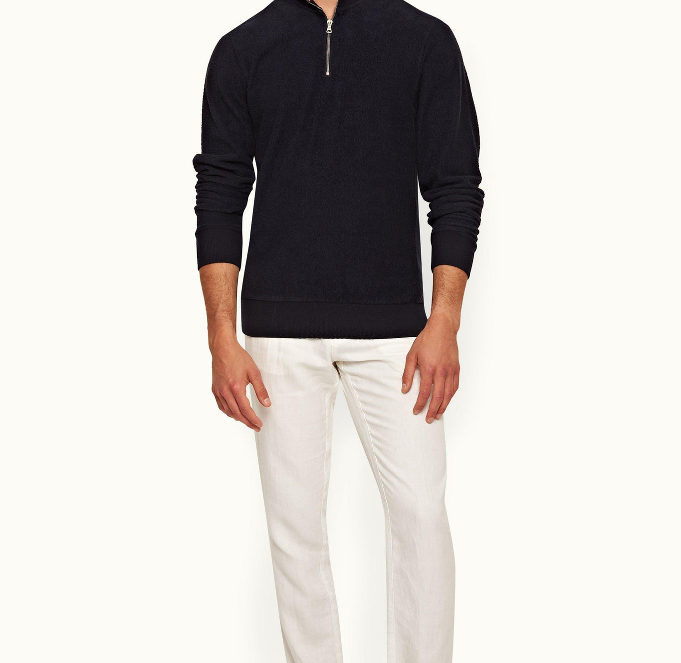 Isar Classic Fit Mix Texture Sweatshirt | Night Iris