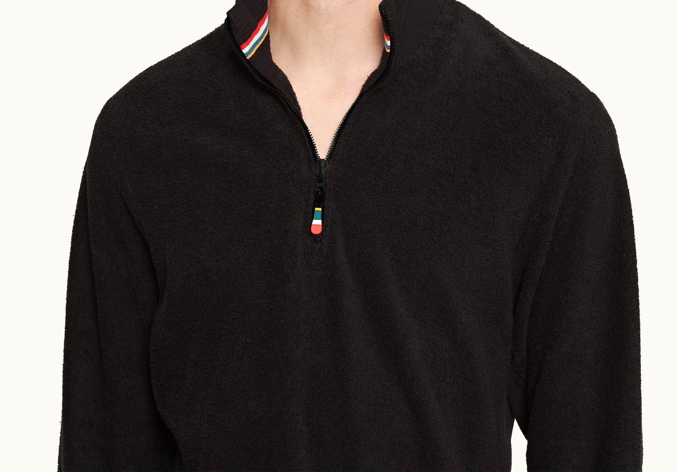 Isar Classic Fit Mixed Texture Sweatshirt | Black