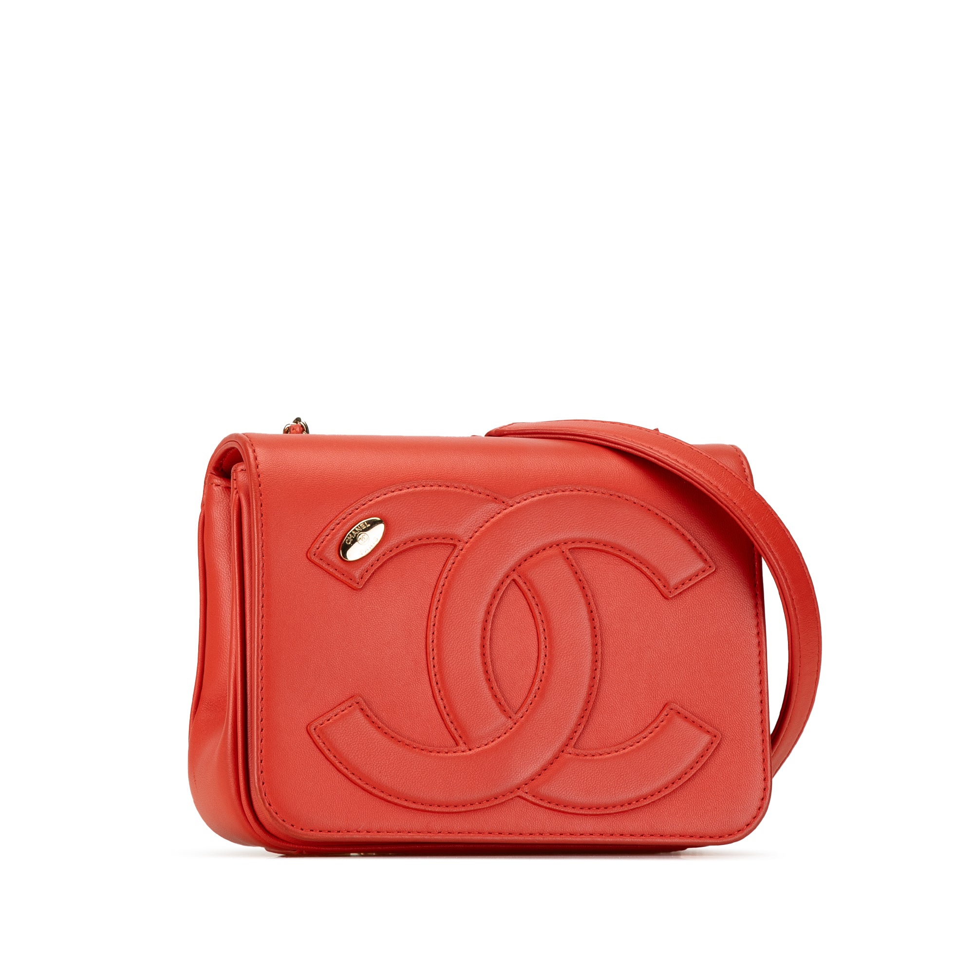 Chanel | Pre-Owned Lambskin CC Mania Flap | Red