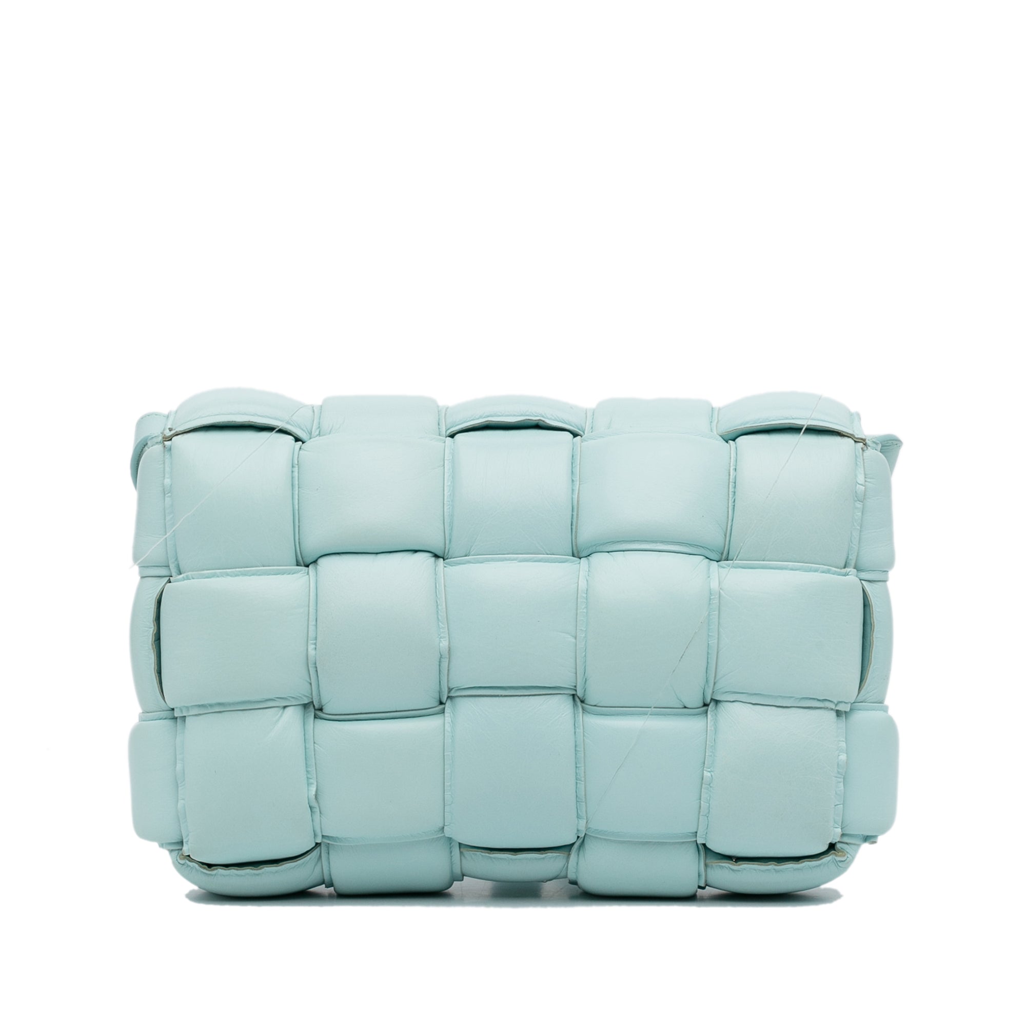 Bottega Veneta | Pre-Owned Nappa Intrecciato Padded Cassette Crossbody - II | Blue/Light Blue