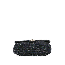 Chanel | Pre-Owned Medium Tweed Pearl Handle Flap | Blue/NavyBlack