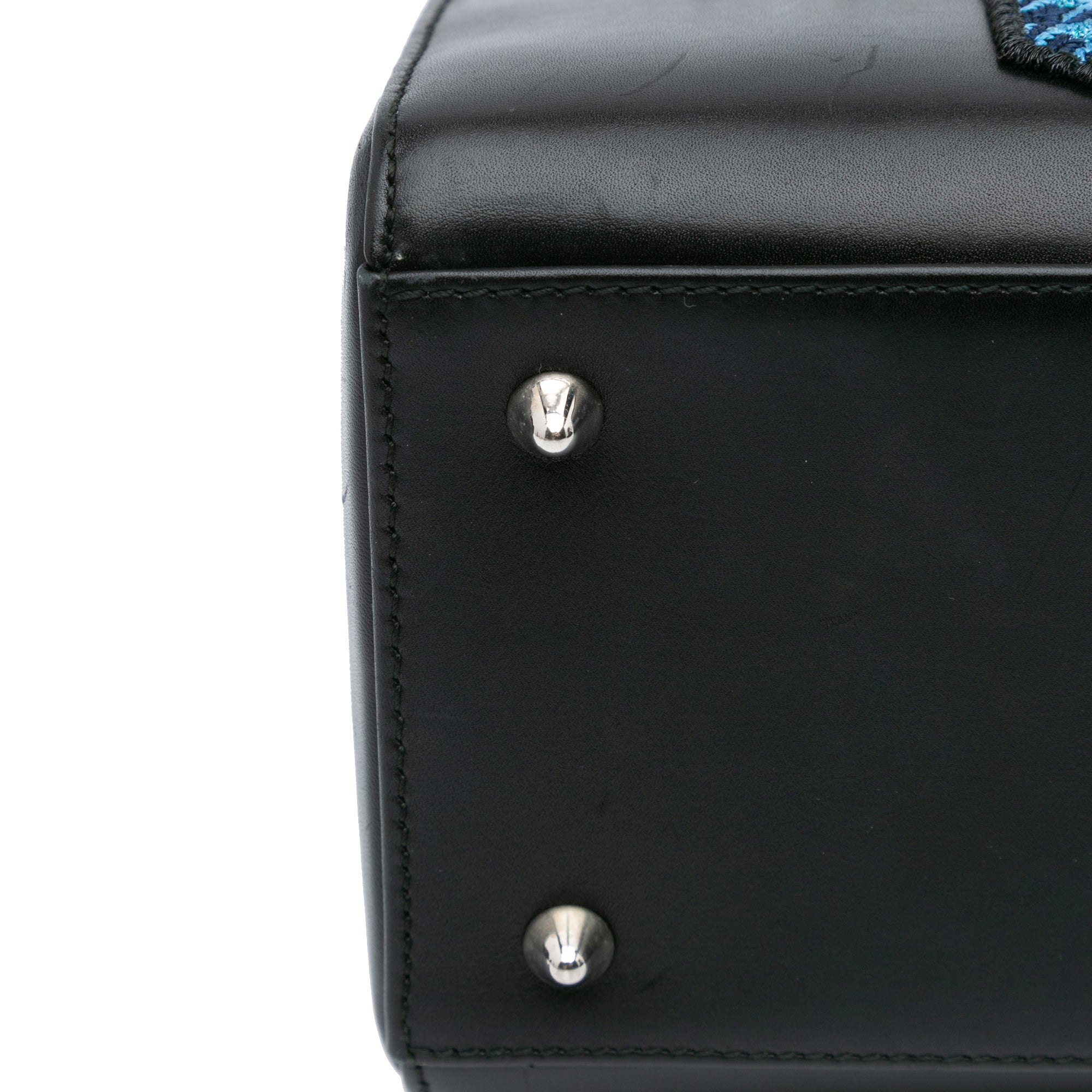 Dior | Pre-Owned Medium Calfskin Patch Embellished Lady | Black