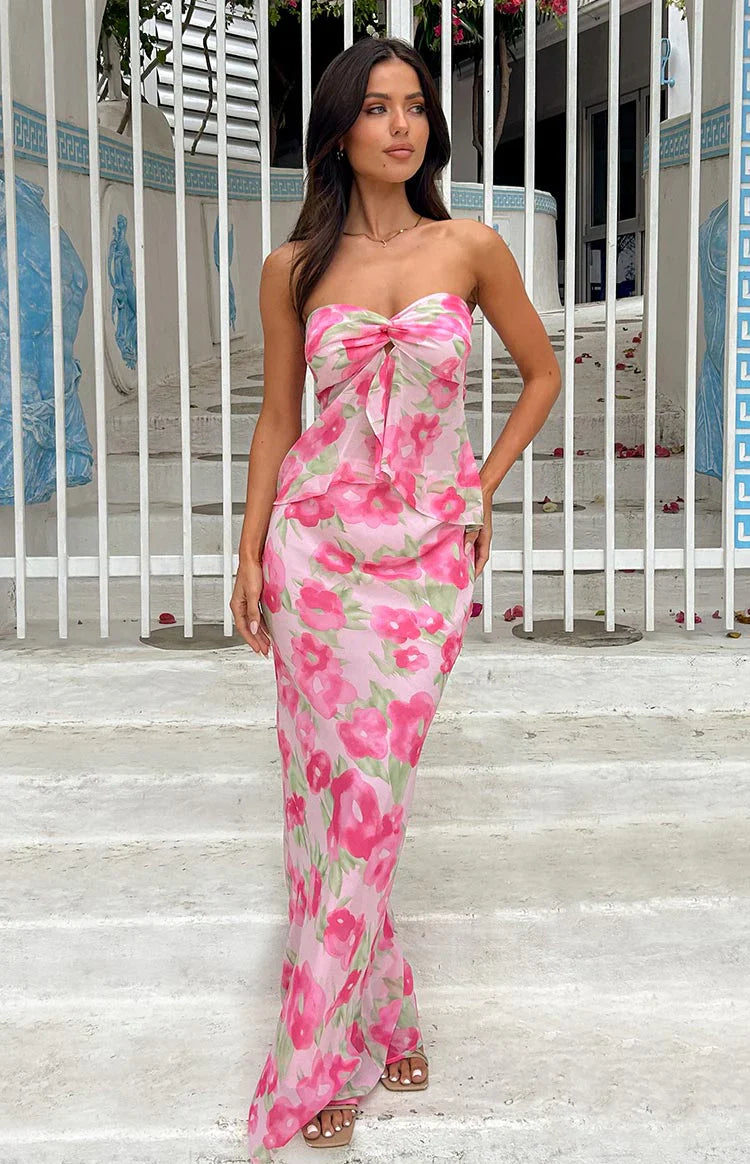 Jacqulin Floral Print Maxi Skirt | Pink