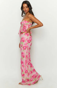 Jacqulin Floral Print Maxi Skirt | Pink