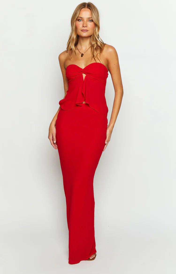 Jacqulin Maxi Skirt | Red