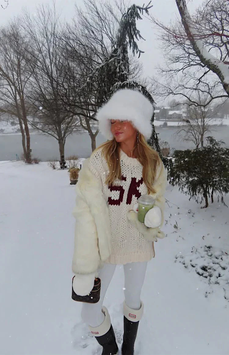 Jasmine Ski Jacquard Chunky Knit Sweater | Cream