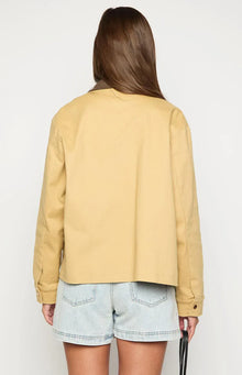 Jemma Contrast Canvas Jacket | Cream