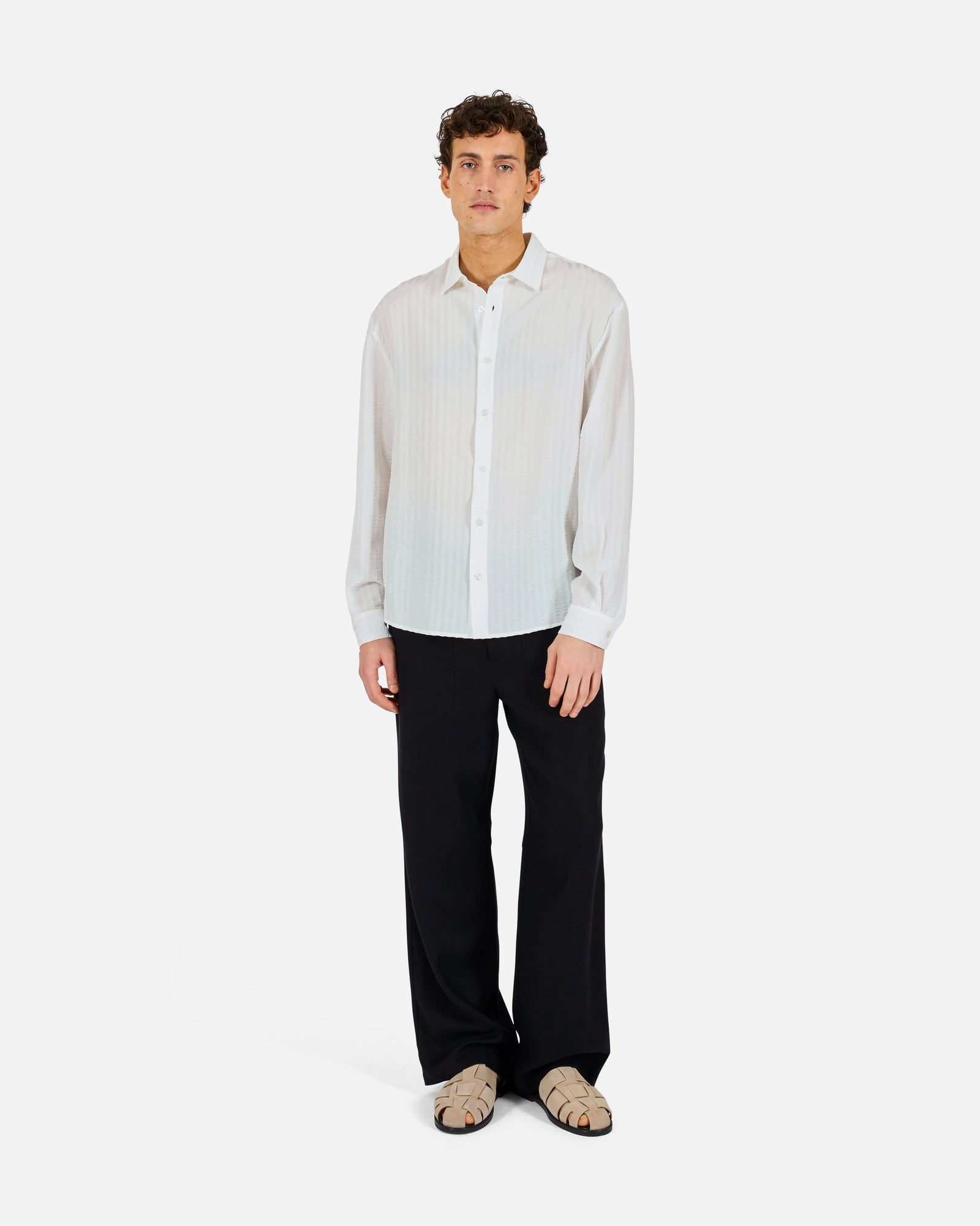 Jordan Striped Wrinkle Shirt | White