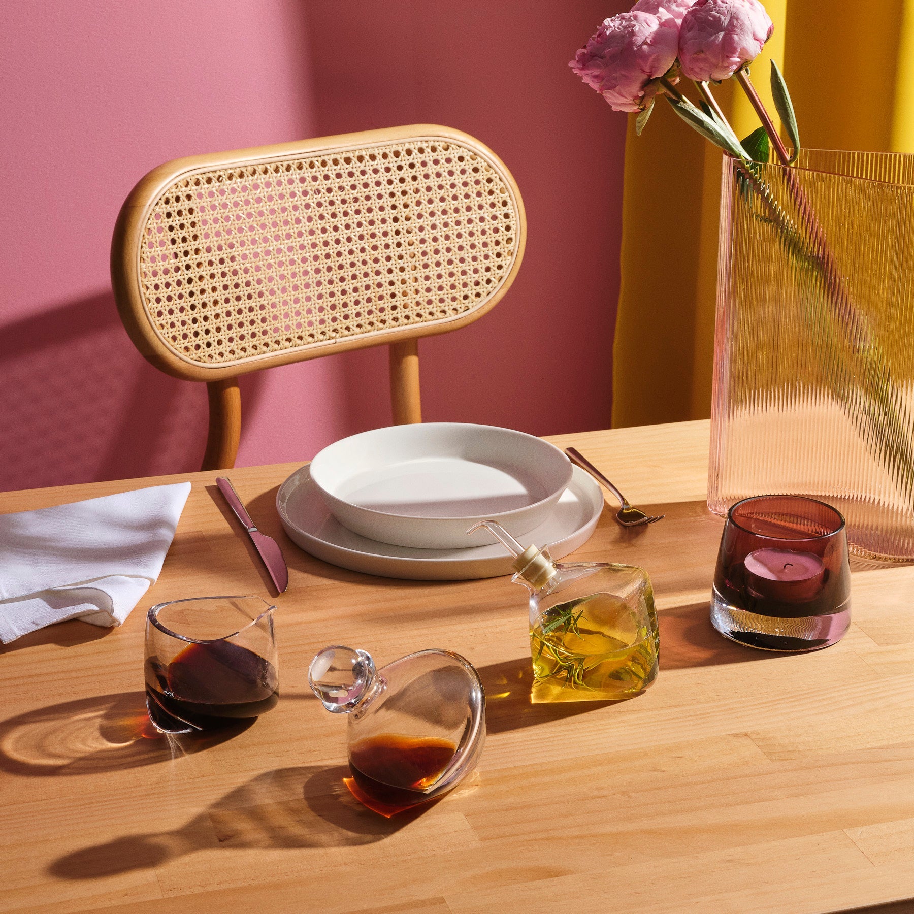 Olea Oil And Vinegar Bottle | Clear Crystal