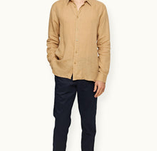 Justin Linen Relaxed Fit Luxury Italian Linen Shirt | Biscuit