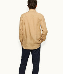 Justin Linen Relaxed Fit Luxury Italian Linen Shirt | Biscuit