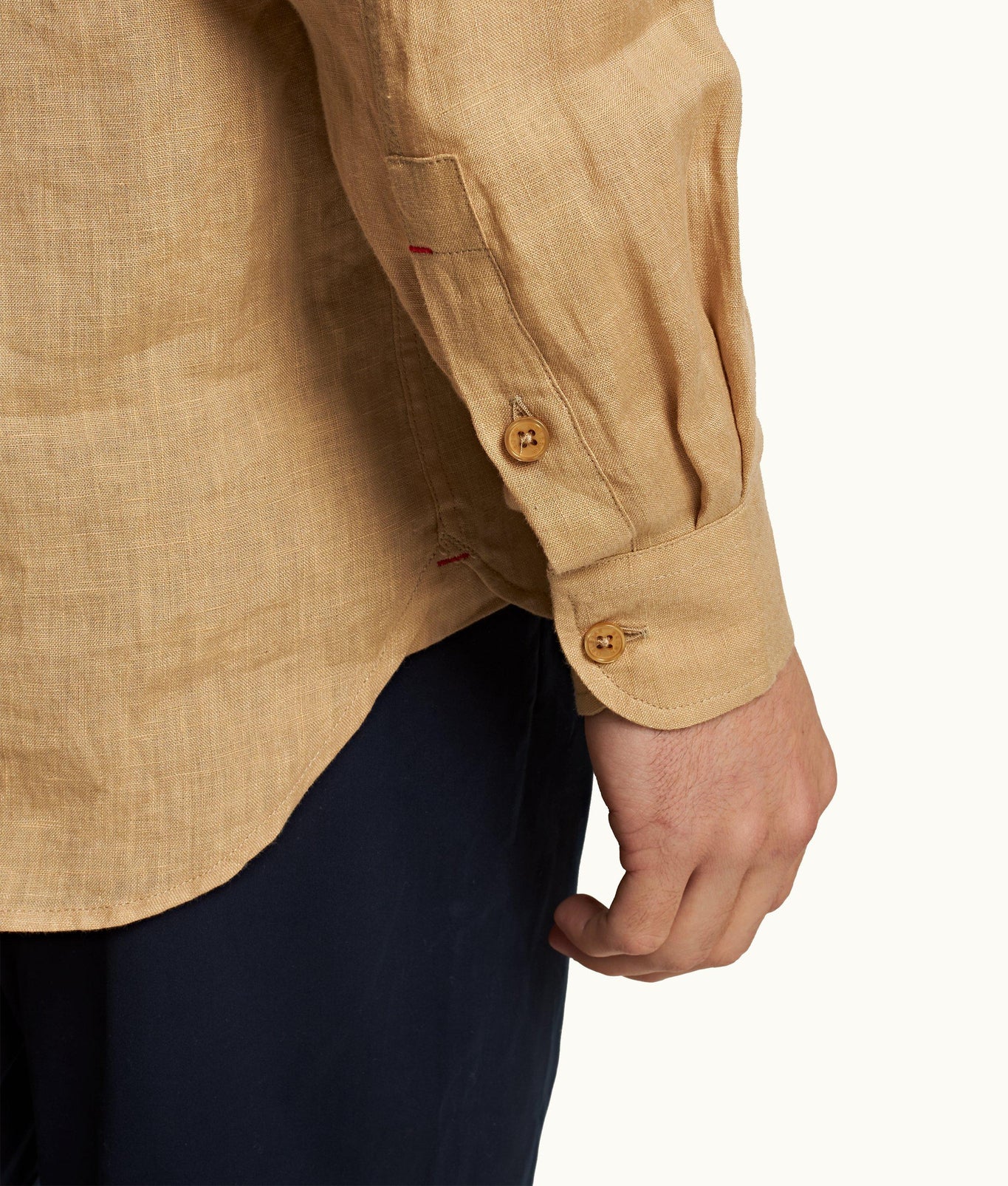Justin Linen Relaxed Fit Luxury Italian Linen Shirt | Biscuit