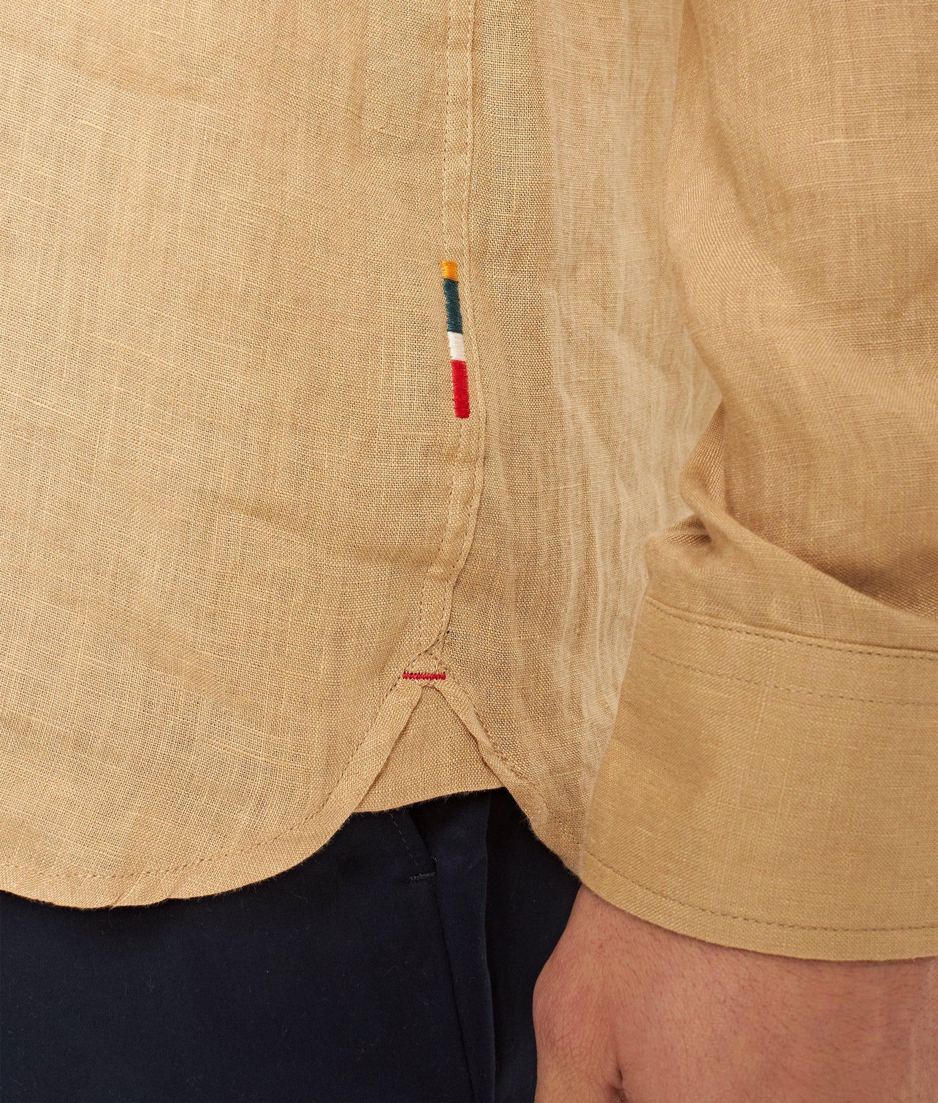 Justin Linen Relaxed Fit Luxury Italian Linen Shirt | Biscuit