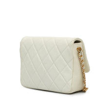Chanel | Pre-Owned Small Quilted Caviar Chain Melody Flap - II | White/Ivory