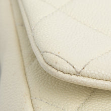 Chanel | Pre-Owned Small Quilted Caviar Chain Melody Flap - II | White/Ivory