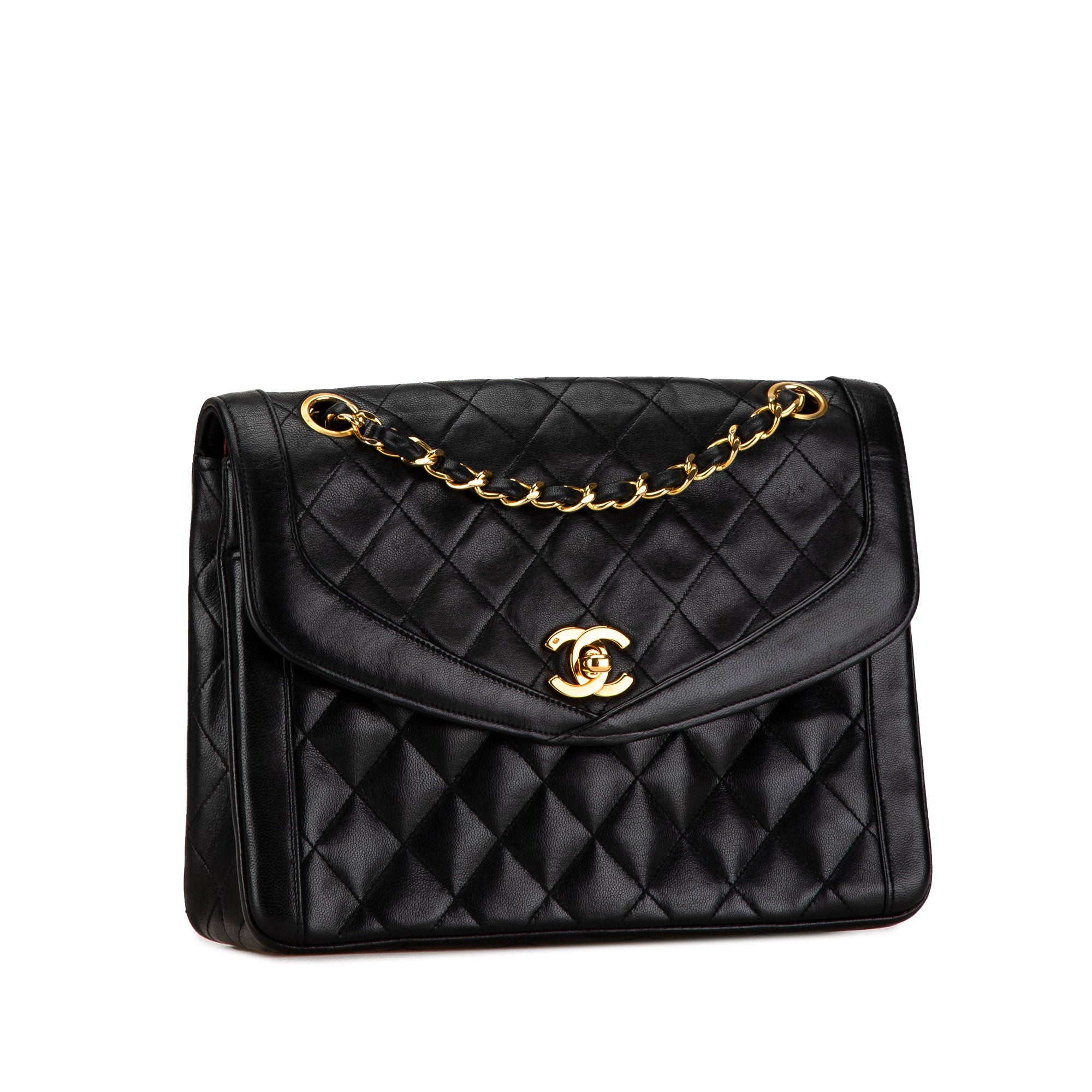 Chanel | Pre-Owned CC Quilted Lambskin Diana Single Flap | Black