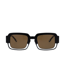 Unisex | Borderino Square Sunglasses | Brown Lens | Brown/Crystal