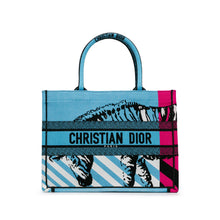 Dior | Pre-Owned Medium Embroidered Canvas Zebra D Jungle Pop Book Tote | Blue/Light Blue