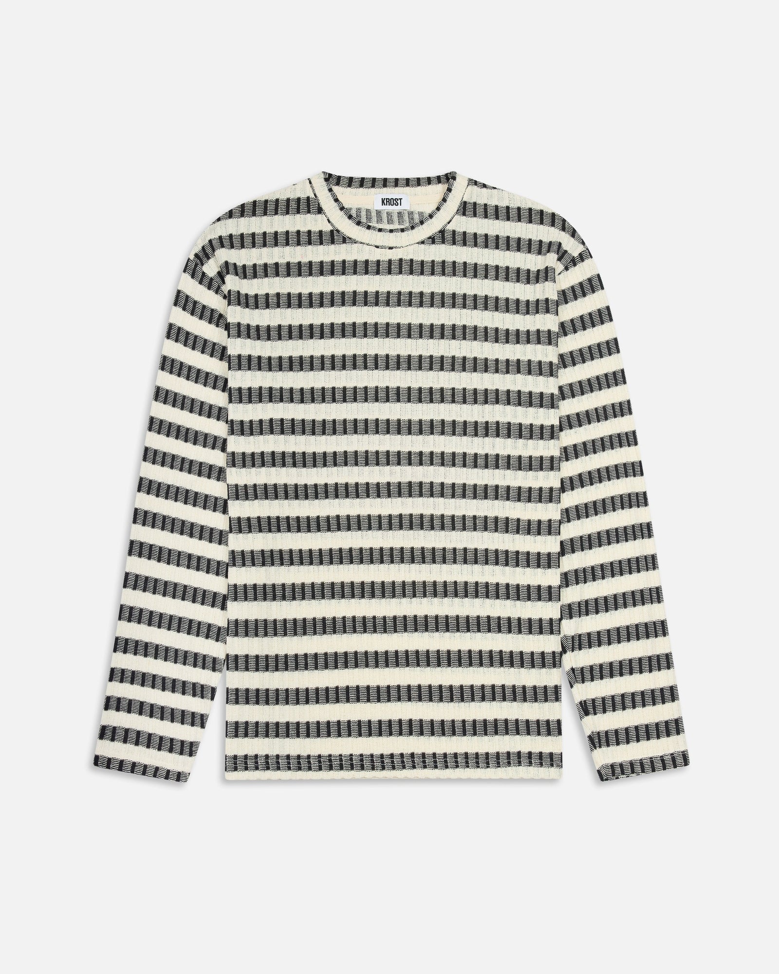 Knit Stripe Long Sleeve | White