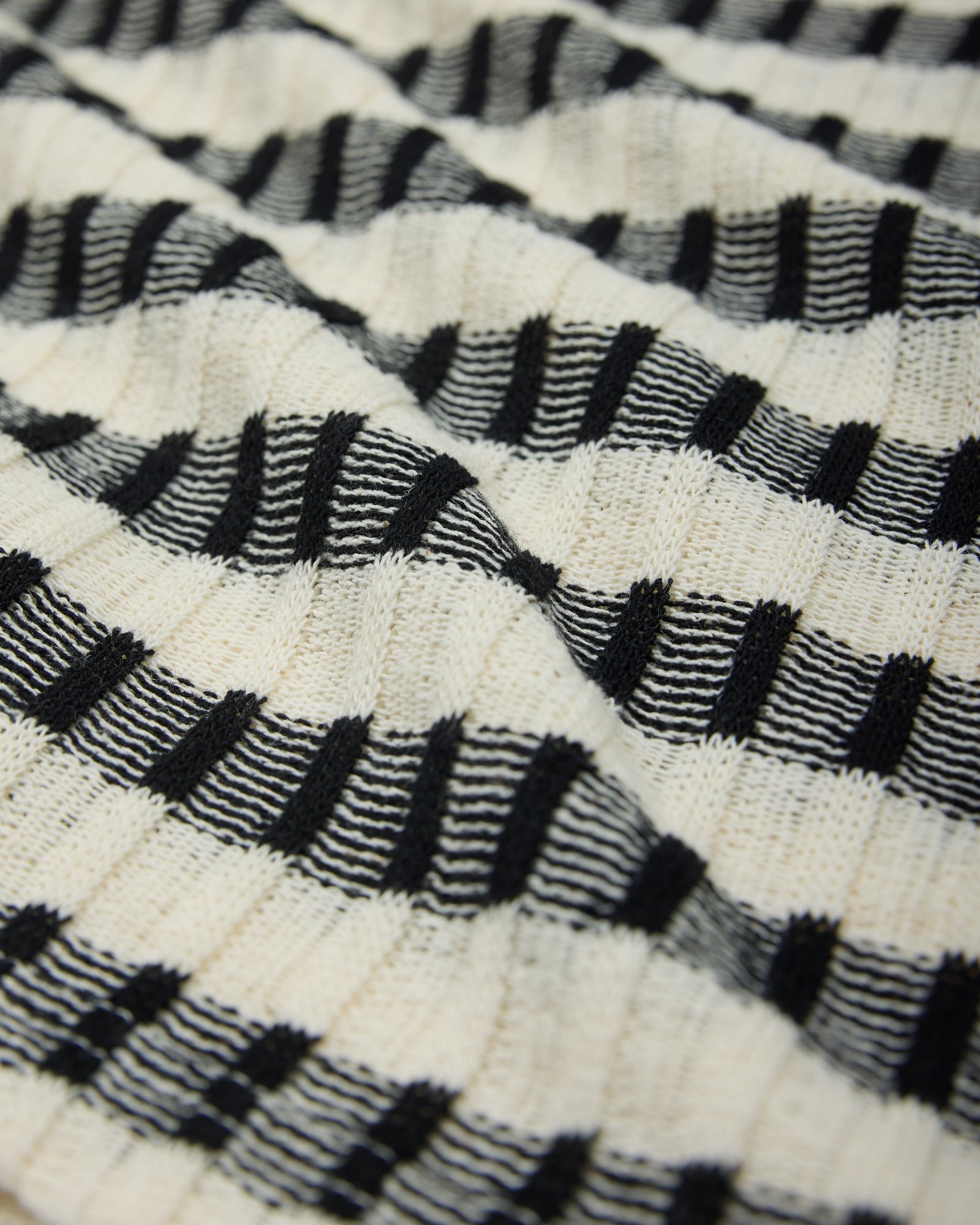 Knit Stripe Long Sleeve | White