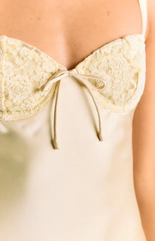 Kate Satin Party Mini Dress | Yellow