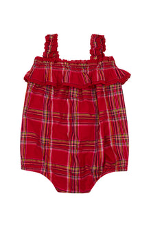 Baby Nadiana Tartan Pinafore | Cheery Red