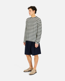 Knit Stripe Long Sleeve | White
