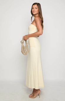 Krissy Mesh Strapless Maxi Dress | Cream