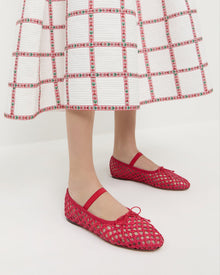 Leonie Crochet Ballet Flat | Red