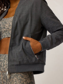 Women | Reversible Serrano Bomber Jacket | Smoke Heather