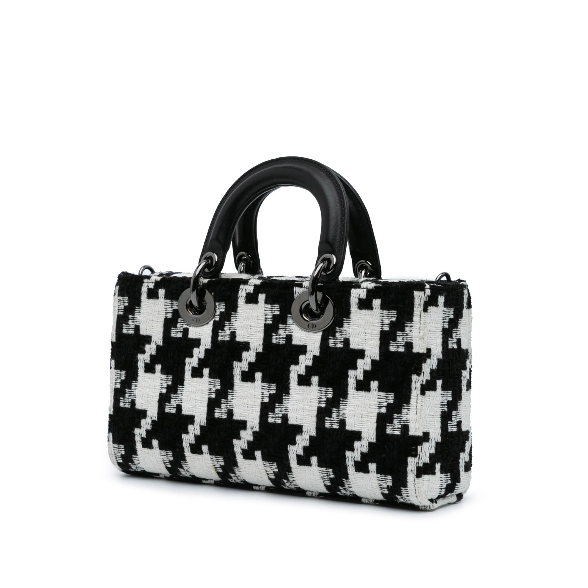 Dior | Pre-Owned Medium Canvas Macro Houndstooth Lady D Joy | Black