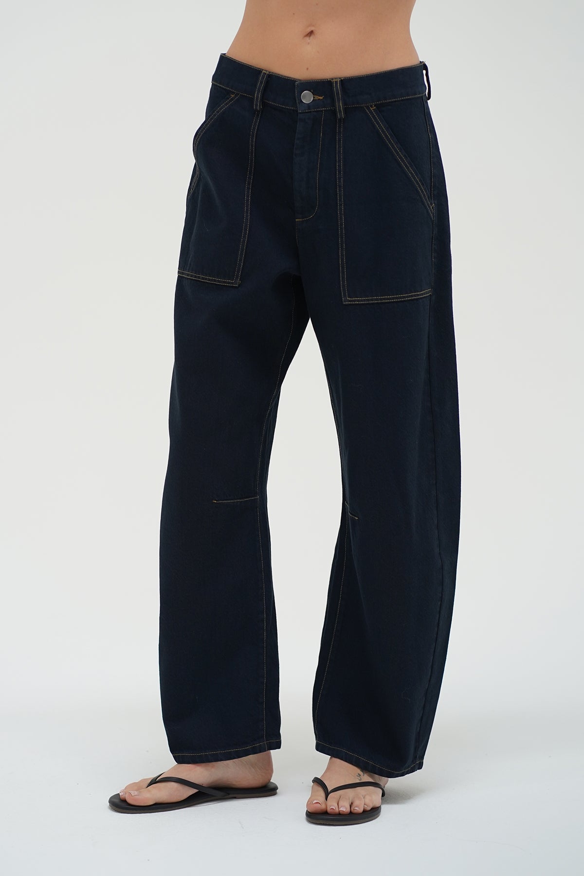 LNA Cross Creek Pant in raw look denim