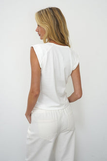 LNA Dayna V Muscle Tee in white