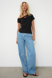 LNA Klane ribbed top in black
