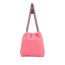 Chanel | Pre-Owned Mini Shiny Calfskin Rainbow Hardware 22 Handbag | Pink