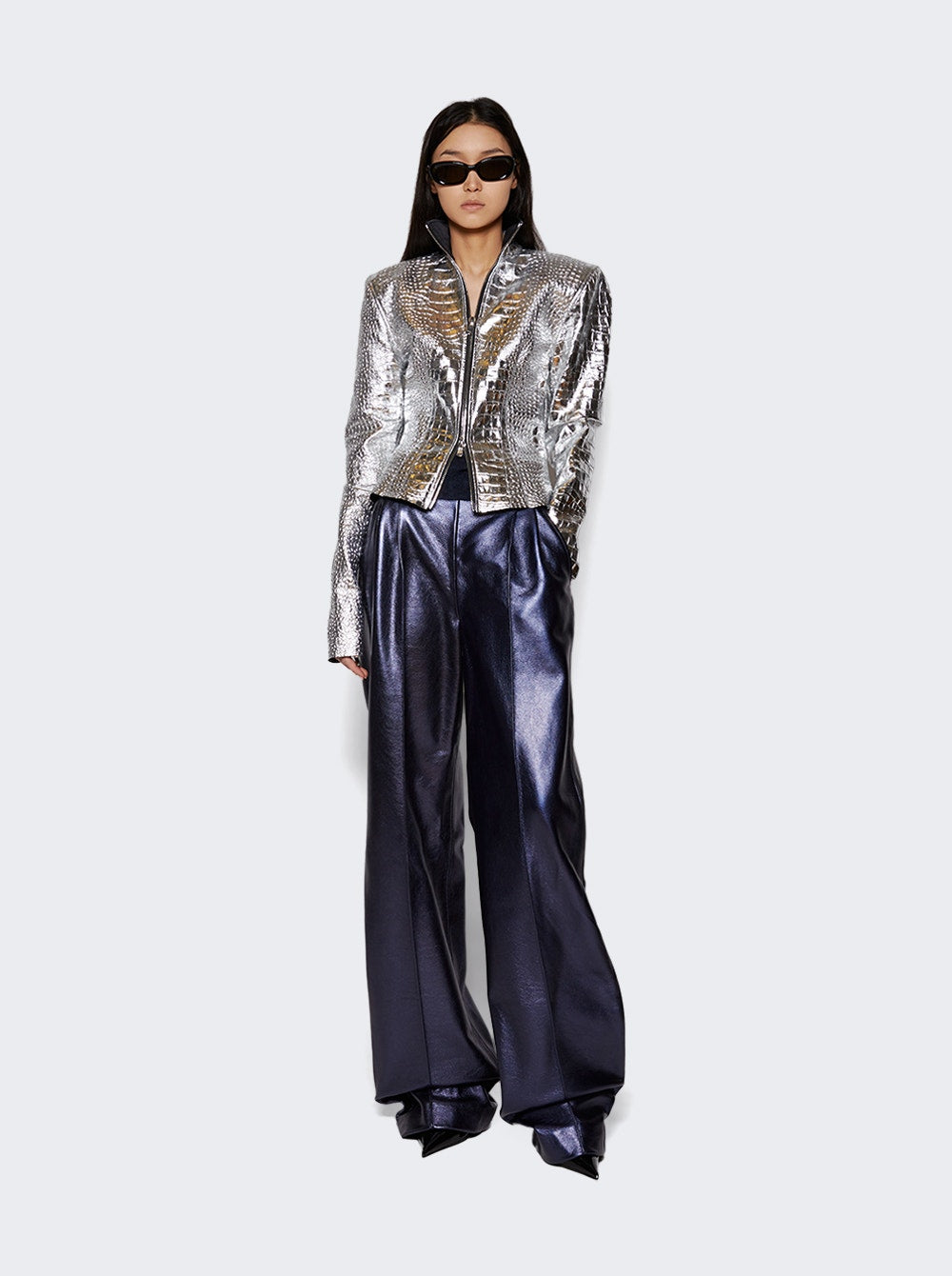 Women | LaQuan Smith | Trouser With Satin Cummerbund Navy | Blue