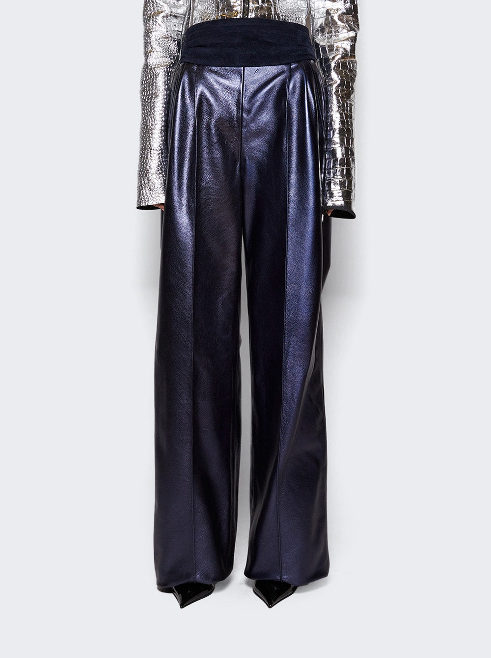 Women | LaQuan Smith | Trouser With Satin Cummerbund Navy | Blue