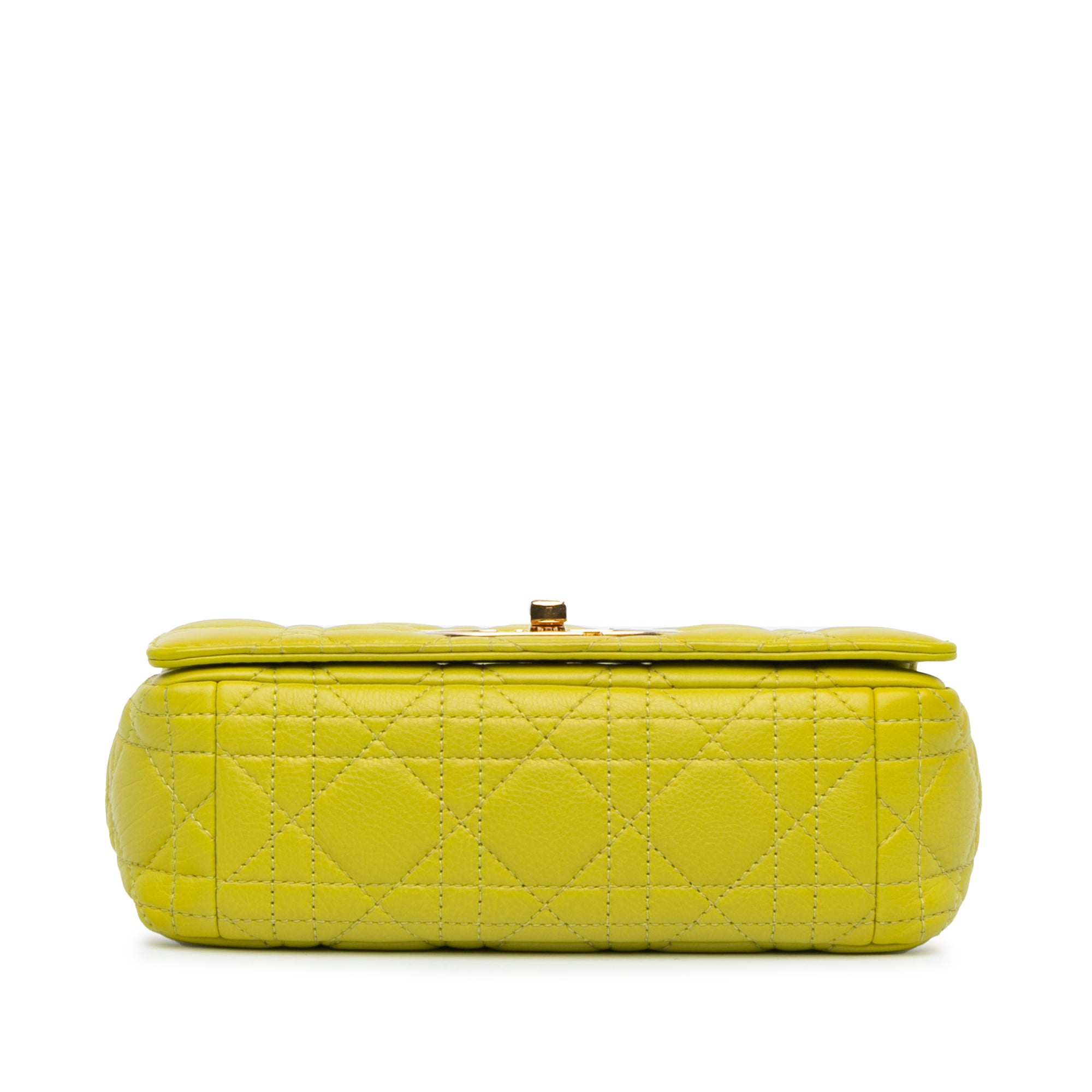 Dior | Pre-Owned Small Calfskin Cannage Caro Bag | Yellow/Neon Yellow