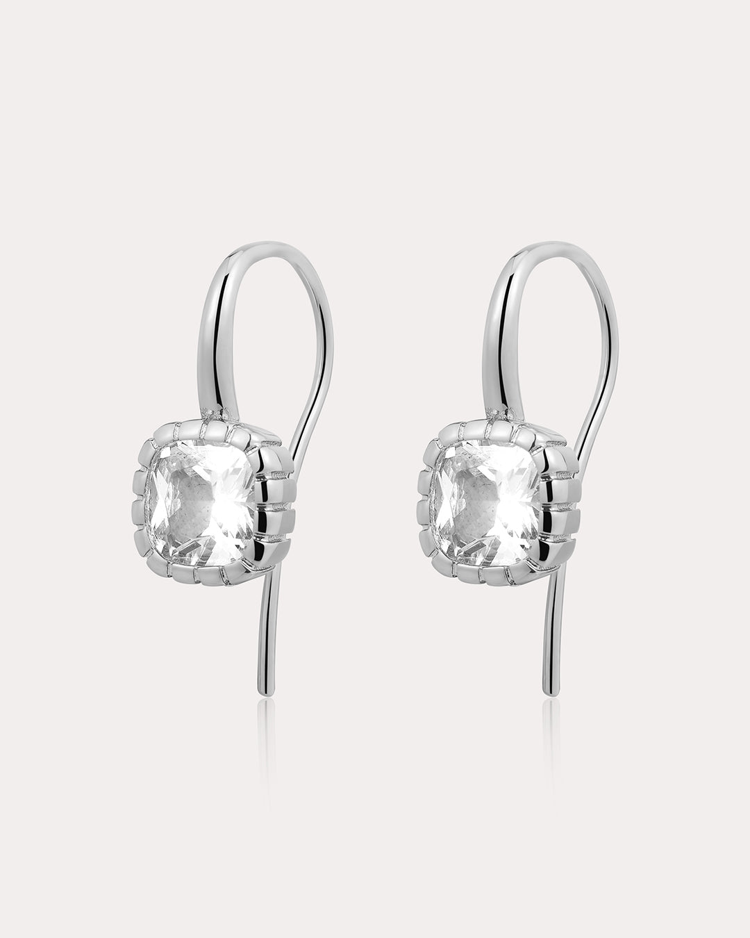 The Classique Cushion Hook Earrings | Silver